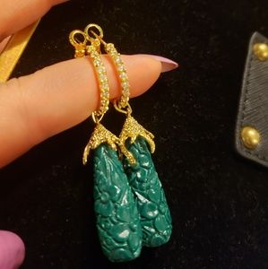 Jade and Swarovski earrings